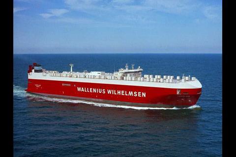 The IEP trainsets was shipped on the Wallenius Wilhelmsen ro-ro vessel Tamerlane (Photo: Wallenius Wilhelmsen).